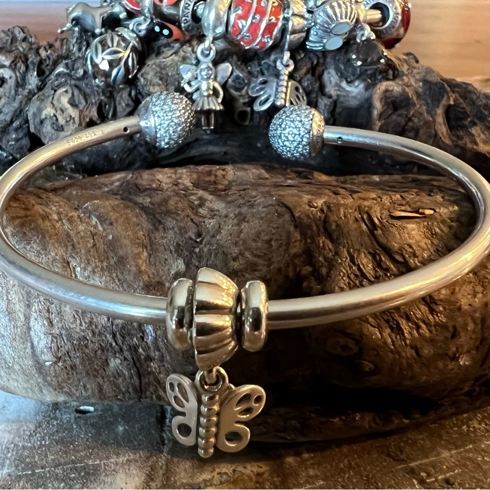 Authentic Vintage Pandora- Friend Forever Butterfly Dangle Charm